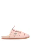 Moncler Mon Pocket Slippers With Soft Padded Design And Logo Patch In Pink