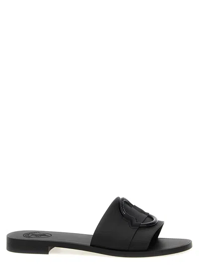 Moncler Women 'mon' Slides In Black