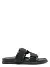 Moncler Mon Summer Leather Sandals With Nylon Details