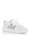 Moncler Monaco Bicolor Low-top Sneakers In White Glitter