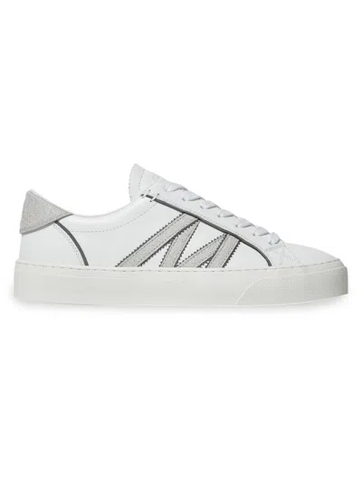 Moncler Monaco2 Leather Sneakers In White