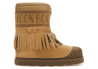 Pre-owned Moncler Women's  Adhara Snow Boots X Palm Angels Sneakers In Beige