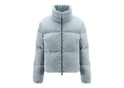 Pre-owned Moncler Women's  Antre Short Down Jacket In Stone Blue