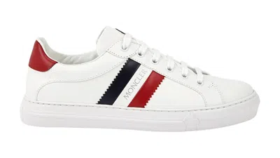 Pre-owned Moncler Women's  Ariel Low Top Sneakers In White/navy Blue/red In Multi
