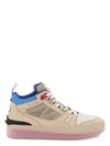 Moncler Women's  High Top Sneakers, Pivot Multicolor Model. Nubuck, Leather And Reflective Ripstop Up In Multicolor