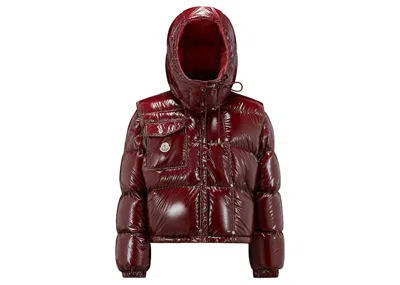 Pre-owned Moncler Women's  Karakorum Ripstop Short Down Jacket In Burgundy (i20931a0018359607436)