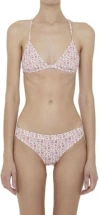 Moncler All-over Logo Bikini Set In Pink