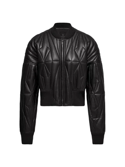 Moncler Women's  + Rick Owens Geocamo Jacket In Leather In Black