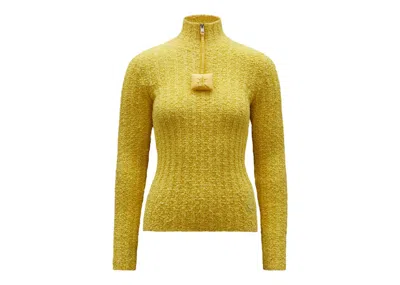 Pre-owned Moncler Women's  X Jw Anderson Cotton Boucle Jumper In Yellow