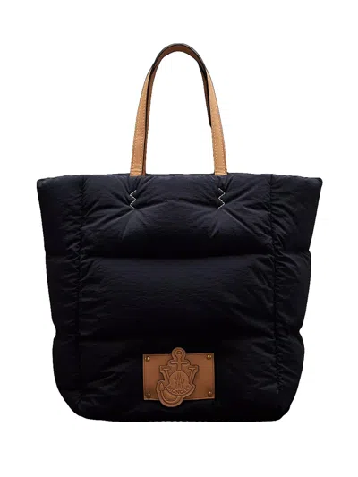 Pre-owned Moncler Women's  X Jw Anderson Downfilled Tote Bag In Navy Blue