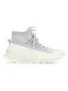 Moncler Glitter High-top Sneakers Pull Tab In Silver