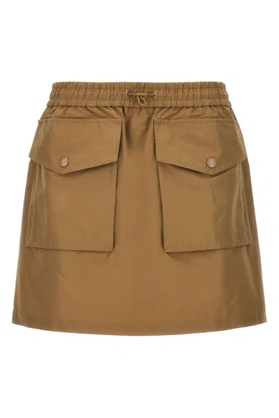 Moncler Women Nylon Blend Skirt In Cream