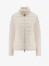 Moncler Women Nylon Down Jacket With Virgin Wool Inserts In Neutral