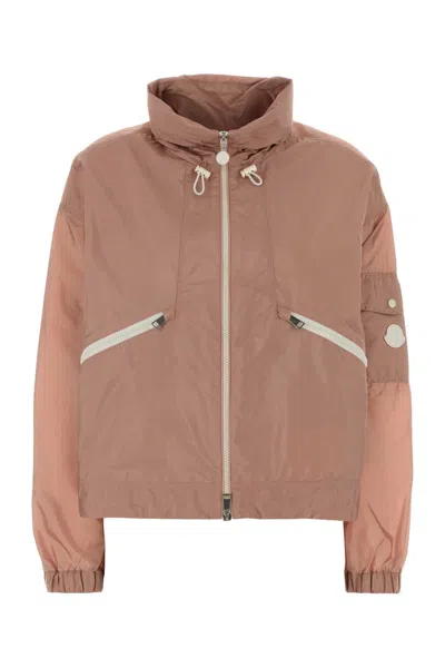 Moncler Women's Nylon Marmacy Windbreaker Jacket In Pink