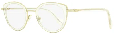 Moncler Women's Oval Eyeglasses Ml5025 024 Light Gold/frosted 46mm In Multi