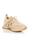 Moncler Pacey Shearling-trimmed Leather Sneakers In Light Beige