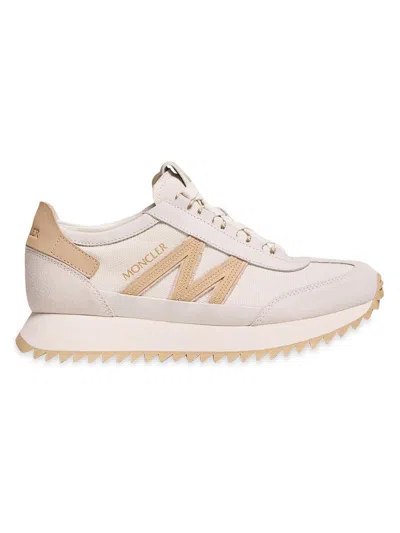 Moncler Women's Pacey2 And Sneakers In Suede And Nubuck In White