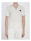 Moncler Ivory Cotton Polo Shirt Women In White