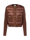 Moncler Wool-trimmed Down Jacket In Brown