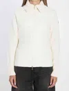 Moncler Women Padded Cardigan With High Collar In White