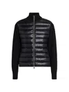 Moncler Ribbed Wool And Quilted Shell Down Jacket In Black