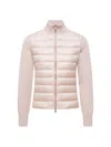 Moncler Women's Padded Down Knit Wool Cardigan In Pink