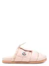 Moncler Mon Pocket Slippers With Soft Padded Design And Logo Patch In Pink