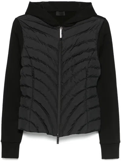 Moncler Women Padded Sweatshirt With Diagonal Quilting, Hood And Zip