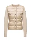 Moncler Women Padded Wool Cardigan Beige