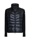 Moncler Cardigan With Quilted Front In Black