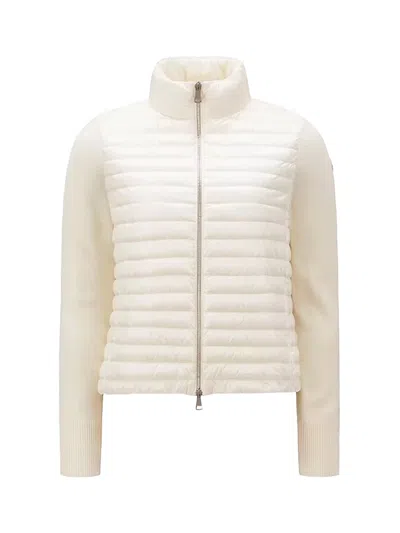 Moncler Women Padded Wool Cardigan White