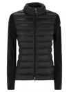 Moncler Women Padded Wool Cardigan With Zip In Black