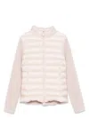 Moncler Women Padded Wool Zip-up Cardigan In Pink & Purple