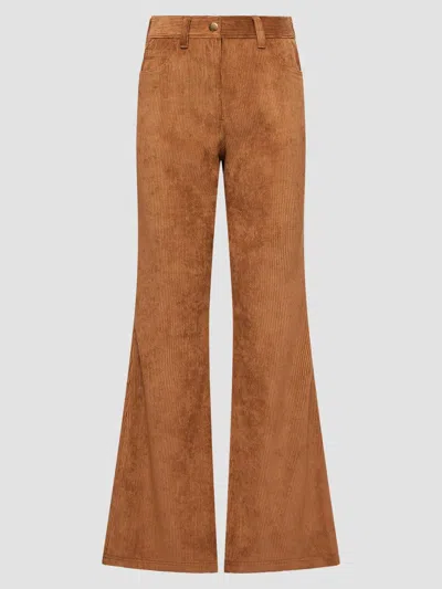 Moncler Women's Pants In Corduroy In Brown