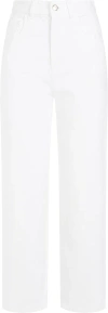 Moncler Logo Patch Straight Leg Trousers In White