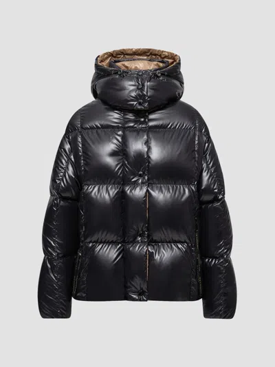 Moncler X Ee72 By Edward Enninful Lothar Glossy Down Jacket In Black