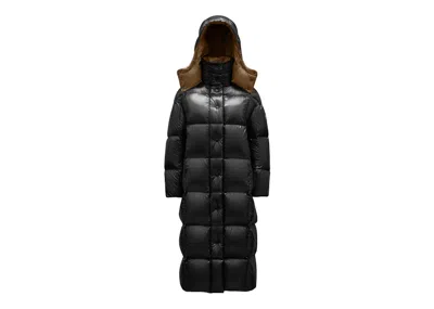 Pre-owned Moncler Women's Parnaiba Long Down Jacket In Black