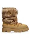 Moncler Peak Apres Suede And Shearling Ankle Boots In Brown