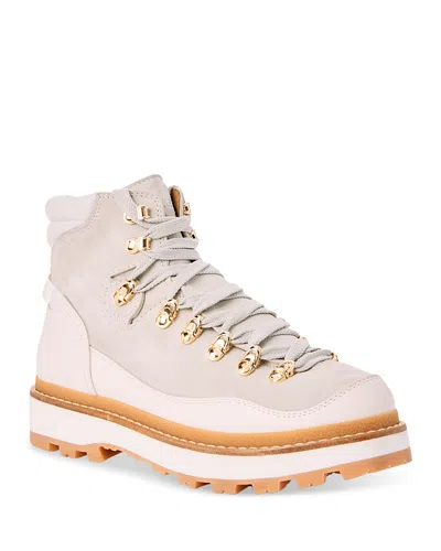 Moncler Off-white Peka Trek Hiking Boots In Beige