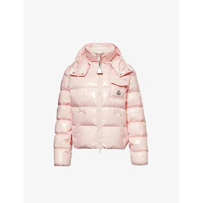 Moncler Womens Pink Andro Brand-patch Shell-down Jacket