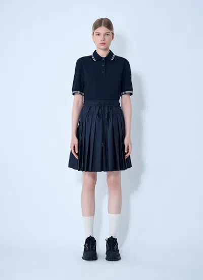 Moncler Women Piquet Polo Shirt Dress In Blue