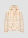 Moncler Check-patterned Faux-fur Jacket In Multi