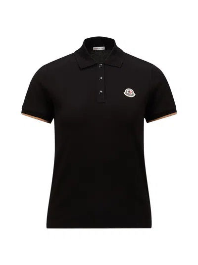 Moncler Women's Polo Shirt In Cotton Piquet In Animal Print