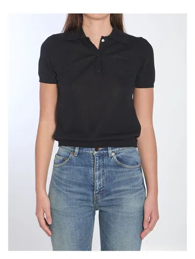 MONCLER WOMEN'S POLO SHIRT WITH EMBROIDERED LOGO