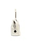 Moncler White Trick Drawstring Pouch In Beige