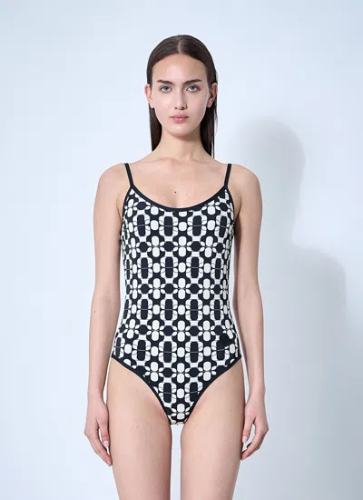 Moncler Maillot De Bain À Imprimé Géométrique In Black