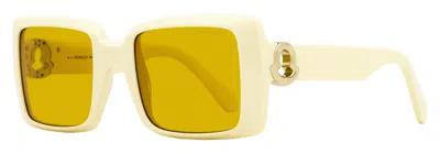Moncler Women's Promenade Sunglasses Ml0244 25e Ivory/gold 53mm In Yellow