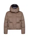 Moncler Quierzy Hooded Short Puffer Jacket In Brown
