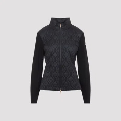 Moncler Women's Quilted Cardigan With Crystal-detail Finish In Black