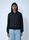 Moncler Women Quilted Hooded Cardigan In Blue